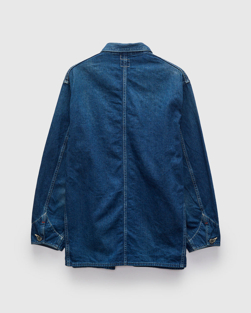 WWII Simplified Denim Coverall in Vintage Indigo