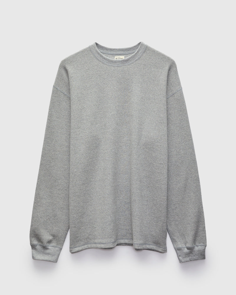 Waffle Long Sleeve in Heather Grey