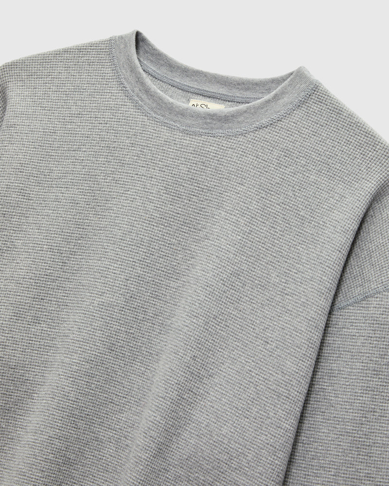 Waffle Long Sleeve in Heather Grey