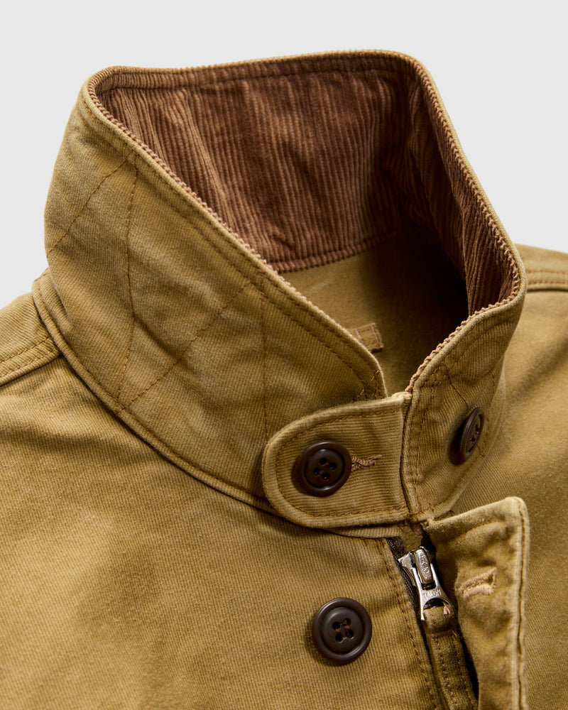 Corduroy Collar Bower Deck Jacket in Khaki Drab