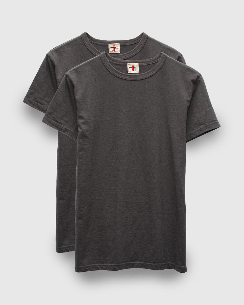 2-Pack Tube Knit Tee in Charcoal Grey