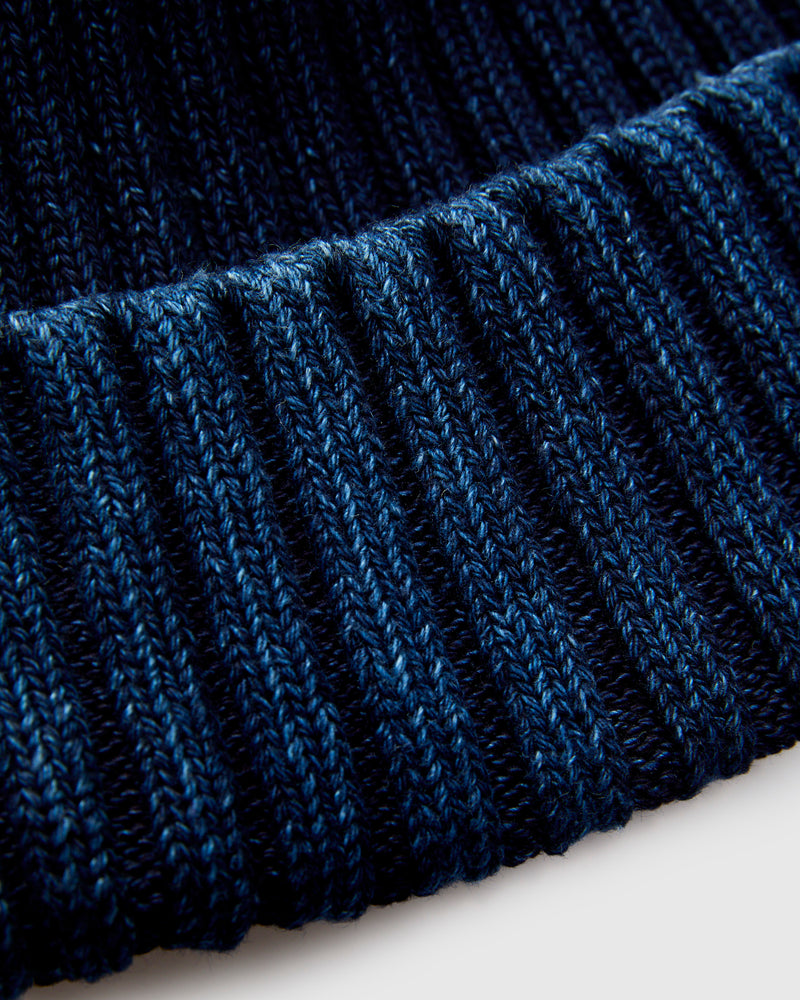 Knit Beanie in Dark Indigo