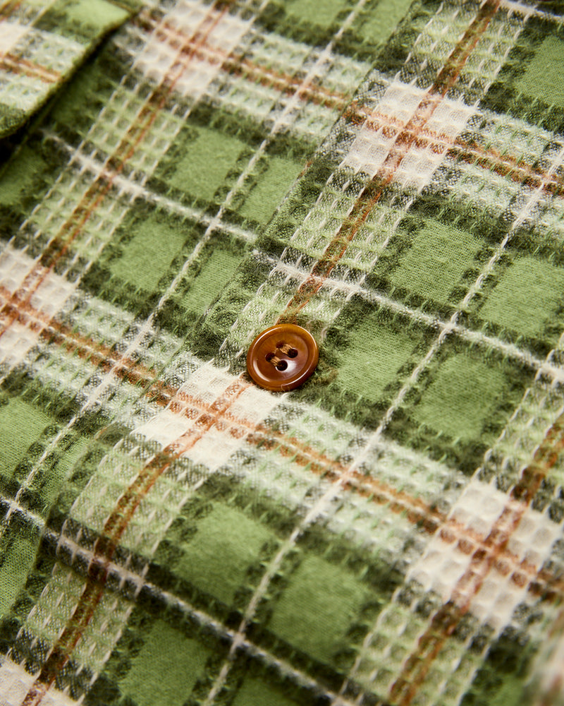 MSP-5036 Check Open Shirt in Green