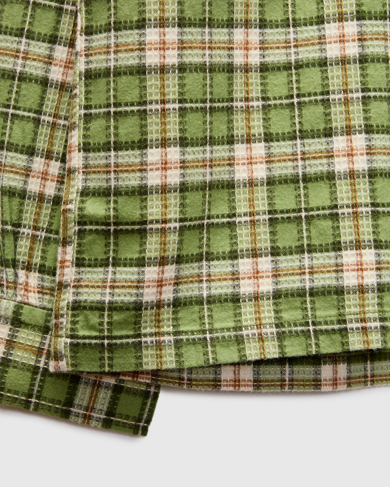 MSP-5036 Check Open Shirt in Green