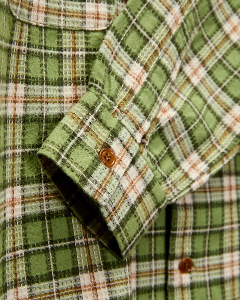 MSP-5036 Check Open Shirt in Green