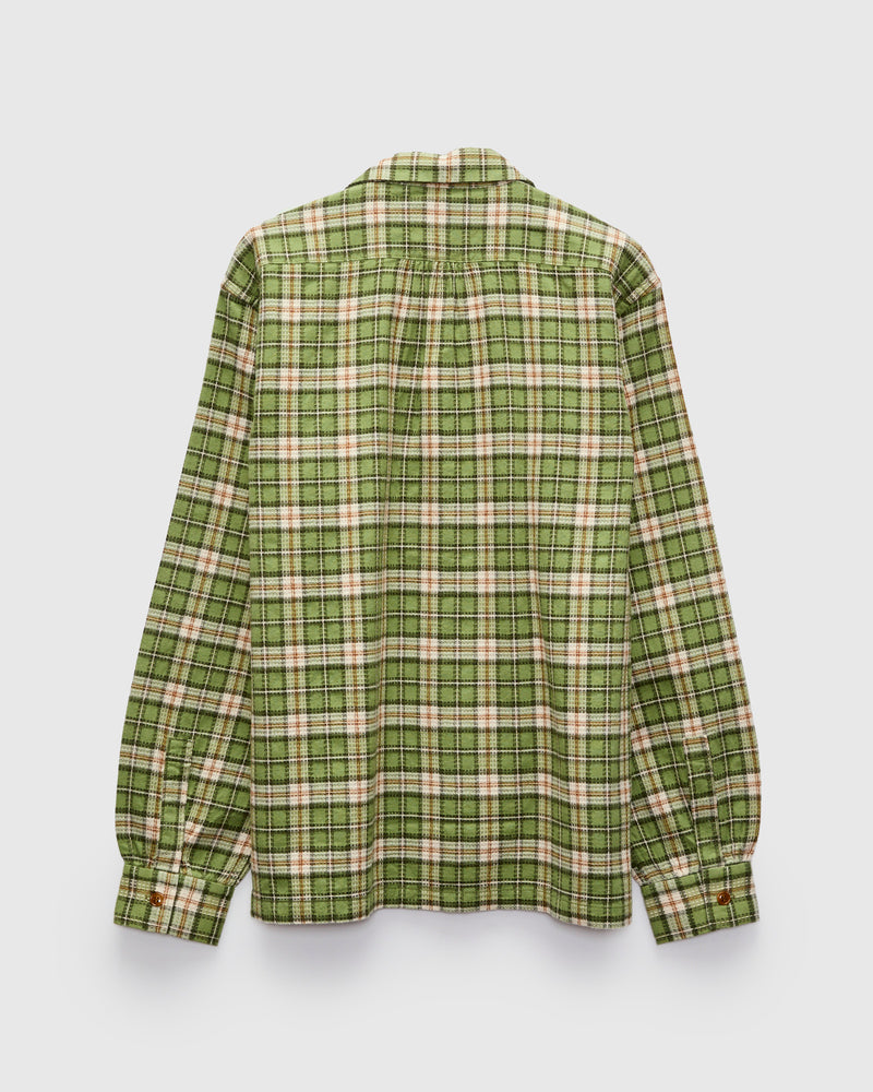 MSP-5036 Check Open Shirt in Green