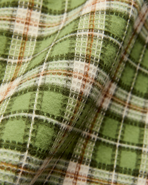 MSP-5036 Check Open Shirt in Green