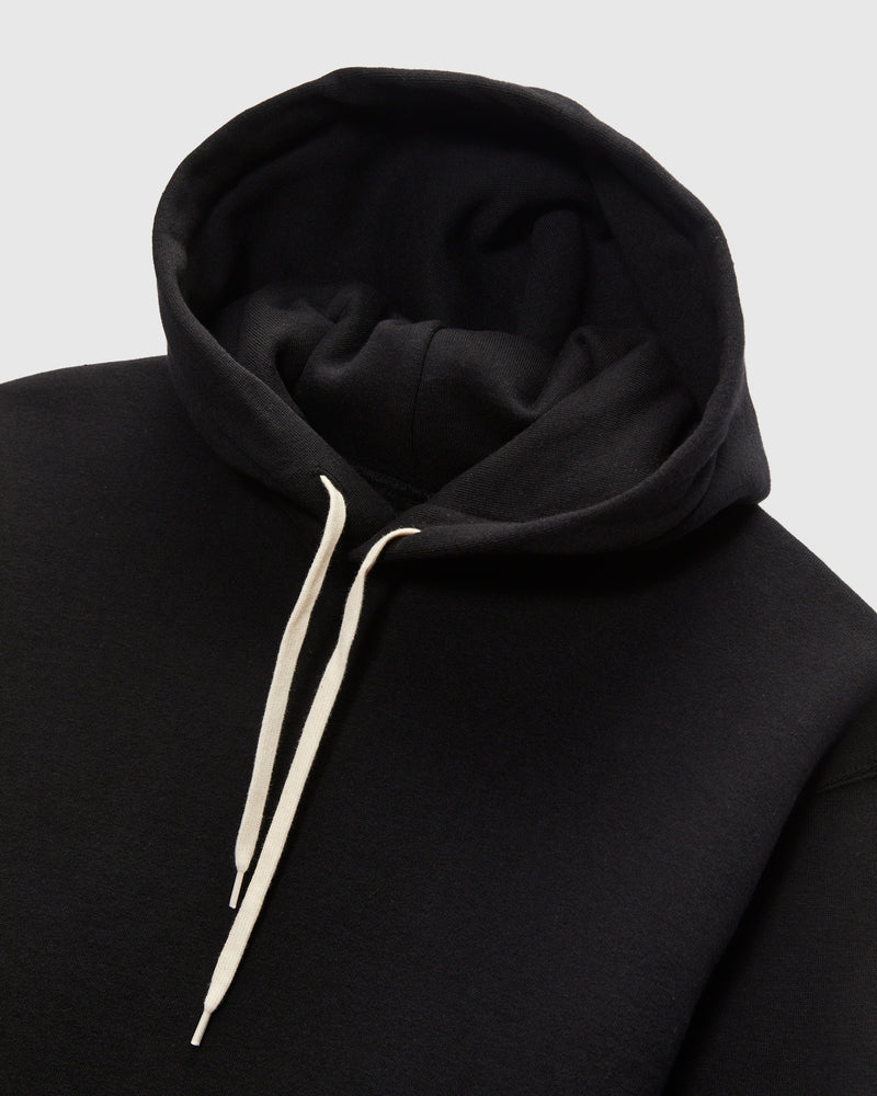 10oz Loopwheel Hooded Sweatshirt in Black