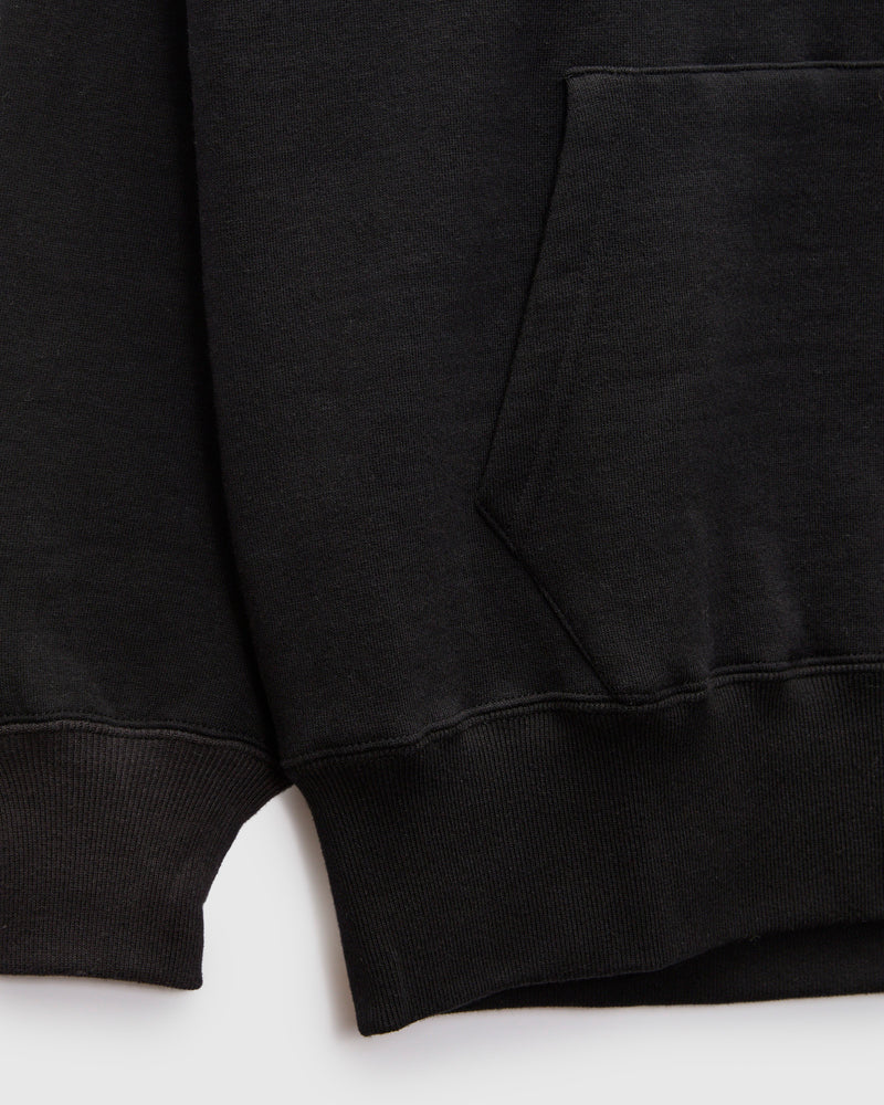 10oz Loopwheel Hooded Sweatshirt in Black