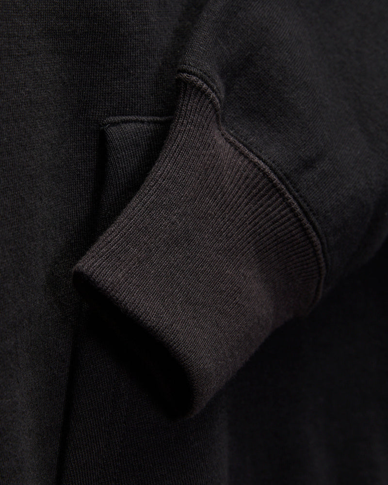 10oz Loopwheel Hooded Sweatshirt in Black