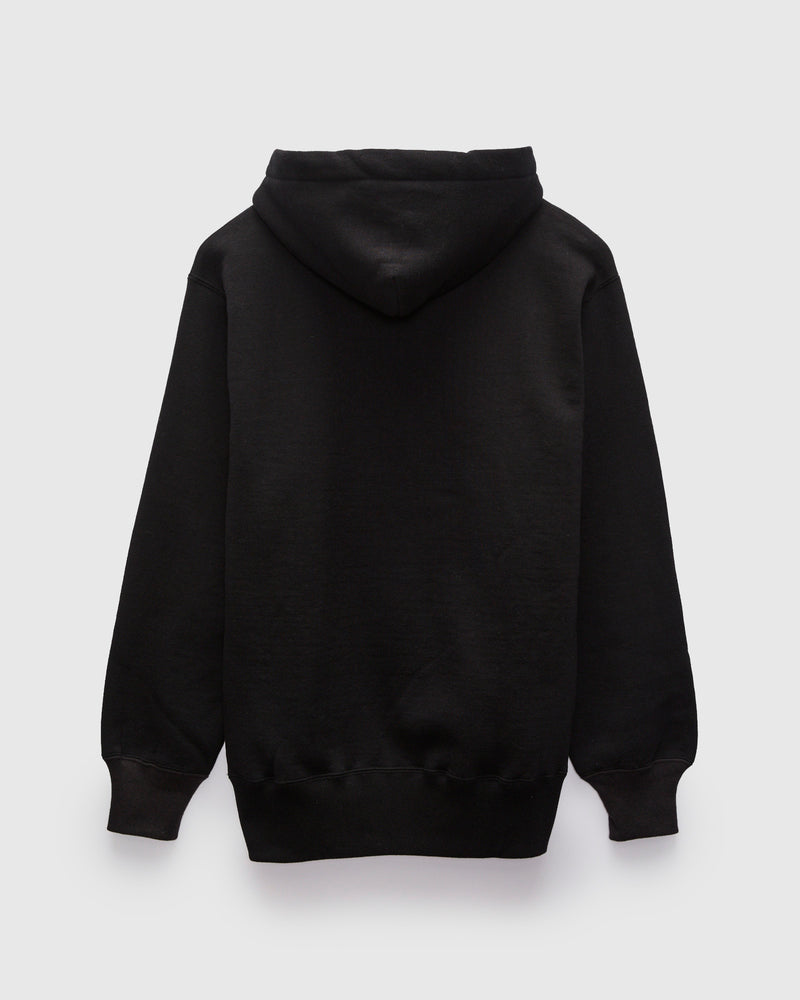10oz Loopwheel Hooded Sweatshirt in Black