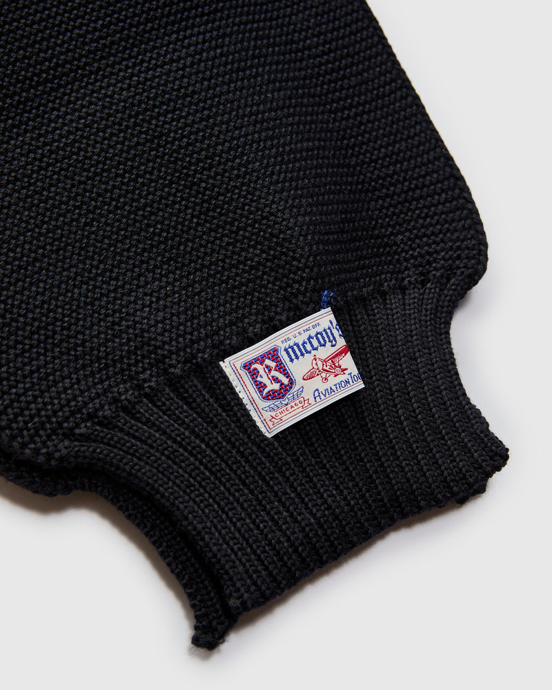 Wool Knit Scarf in Navy