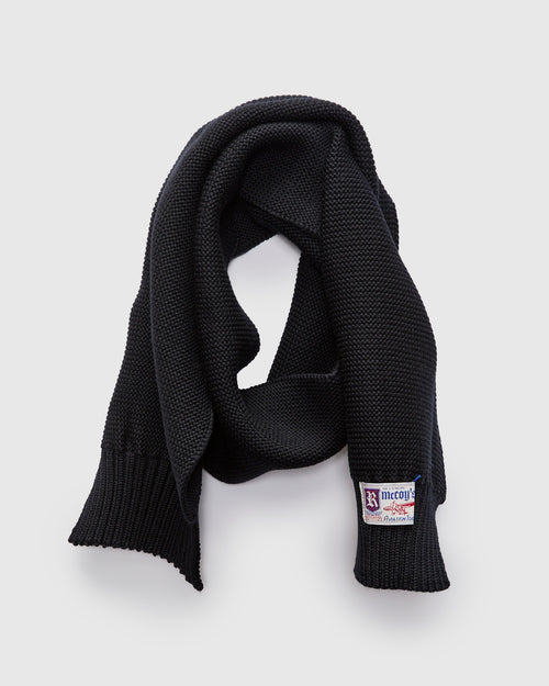 Wool Knit Scarf in Navy