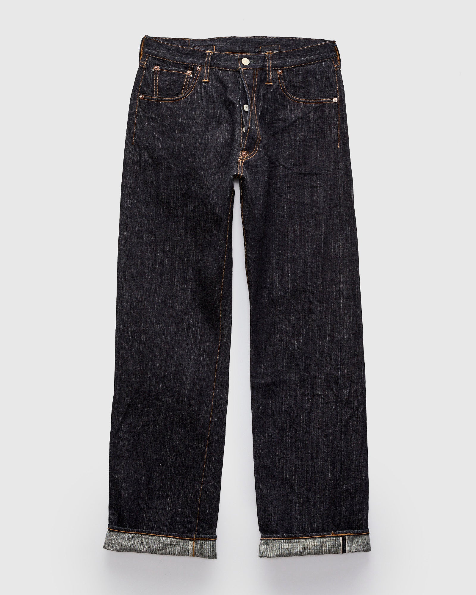 <焼きそば>FEELS. WIDE STRAIGHT DENIM 400Z 17oz Selvedge Denim - Wide Straight Fit – Blue Owl Workshop