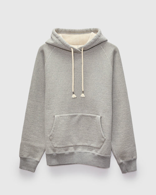 Double Heavyweight French Terry 25.8oz Pullover Hoodie in Heather Grey