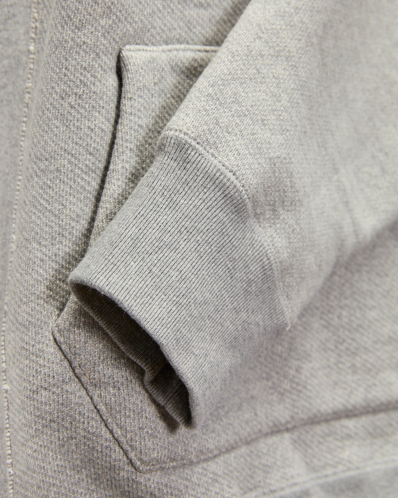 Double Heavyweight French Terry 25.8oz Pullover Hoodie in Heather Grey