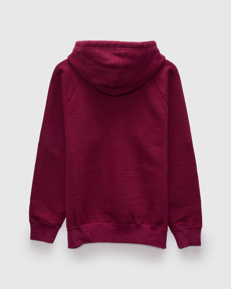 Double Heavyweight French Terry 25.8oz Zip Hoodie in Burgundy