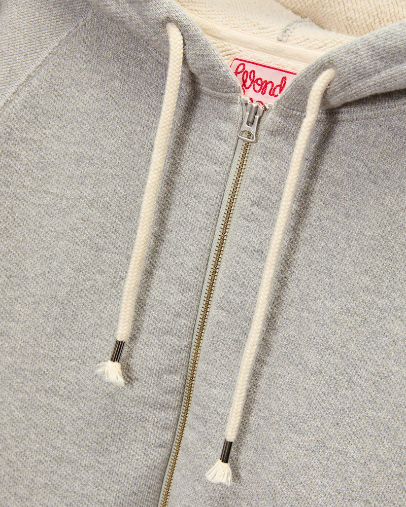 Double Heavyweight French Terry 25.8oz Zip Hoodie in Heather Grey