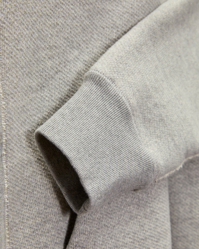 Double Heavyweight French Terry 25.8oz Zip Hoodie in Heather Grey
