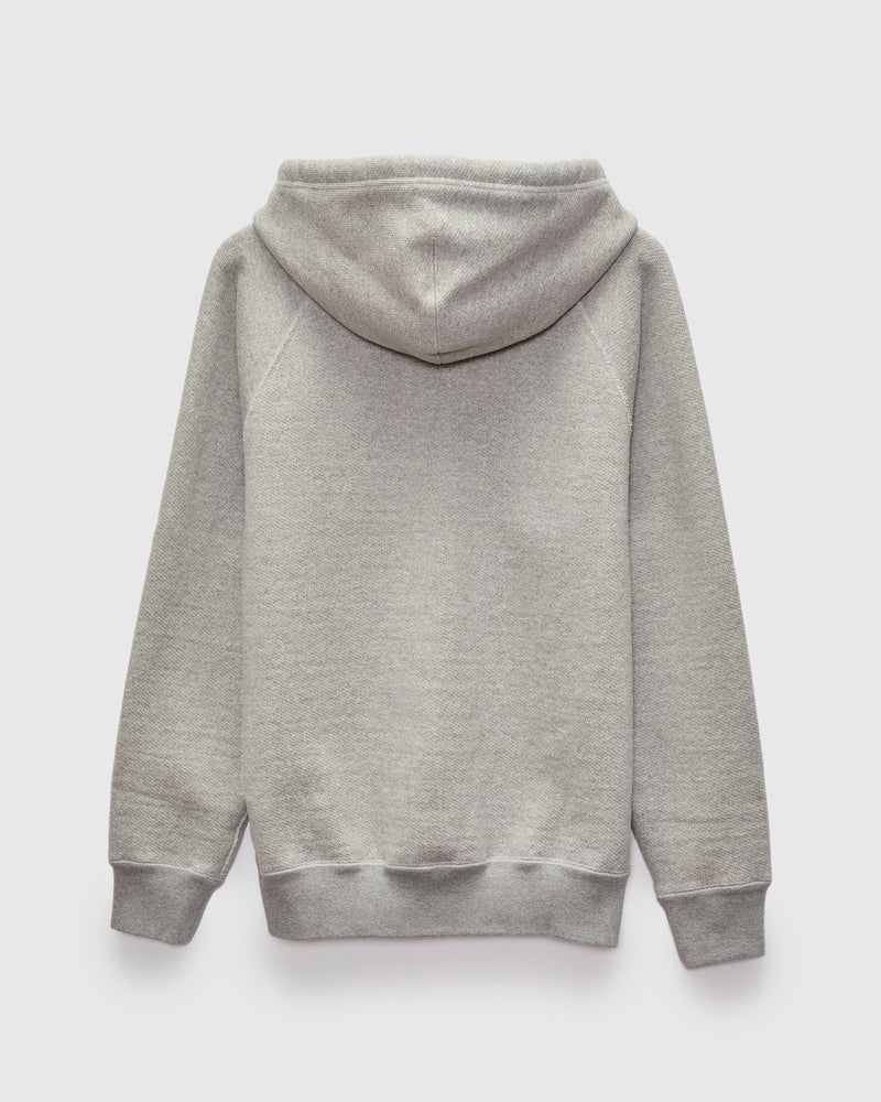 Double Heavyweight French Terry 25.8oz Zip Hoodie in Heather Grey