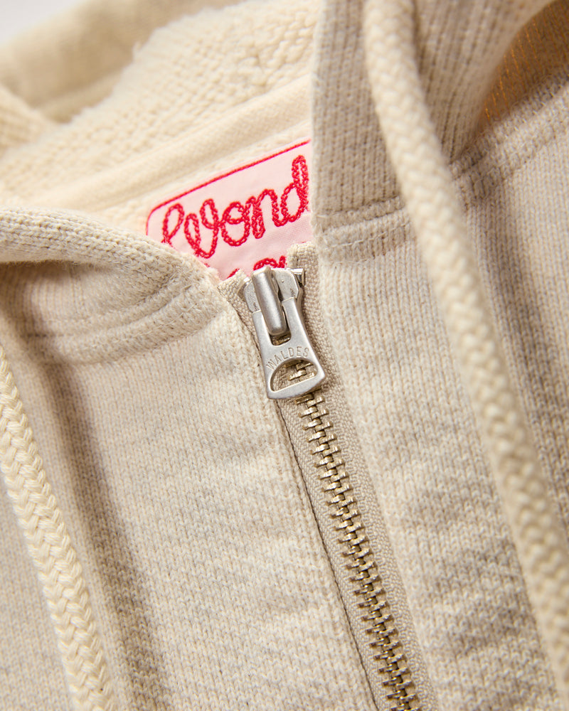 Double Heavyweight French Terry 25.8oz Zip Hoodie in Oatmeal