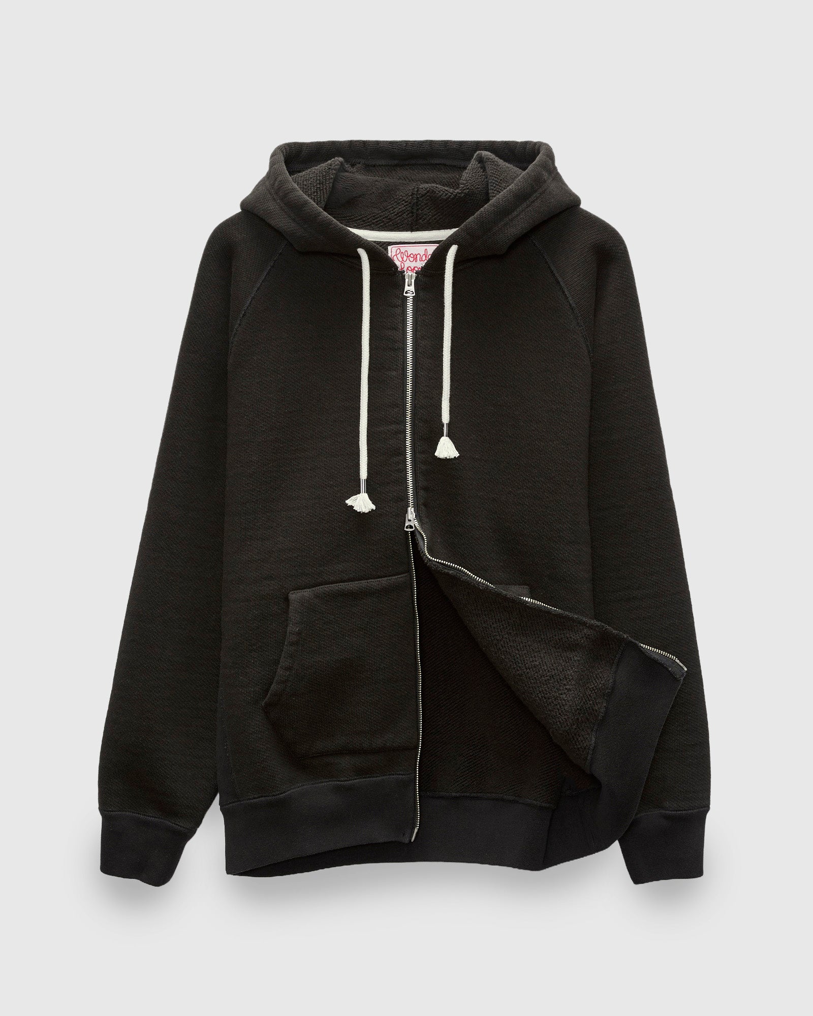 Double Heavyweight French Terry 25.8oz Zip Hoodie in Sumi Black