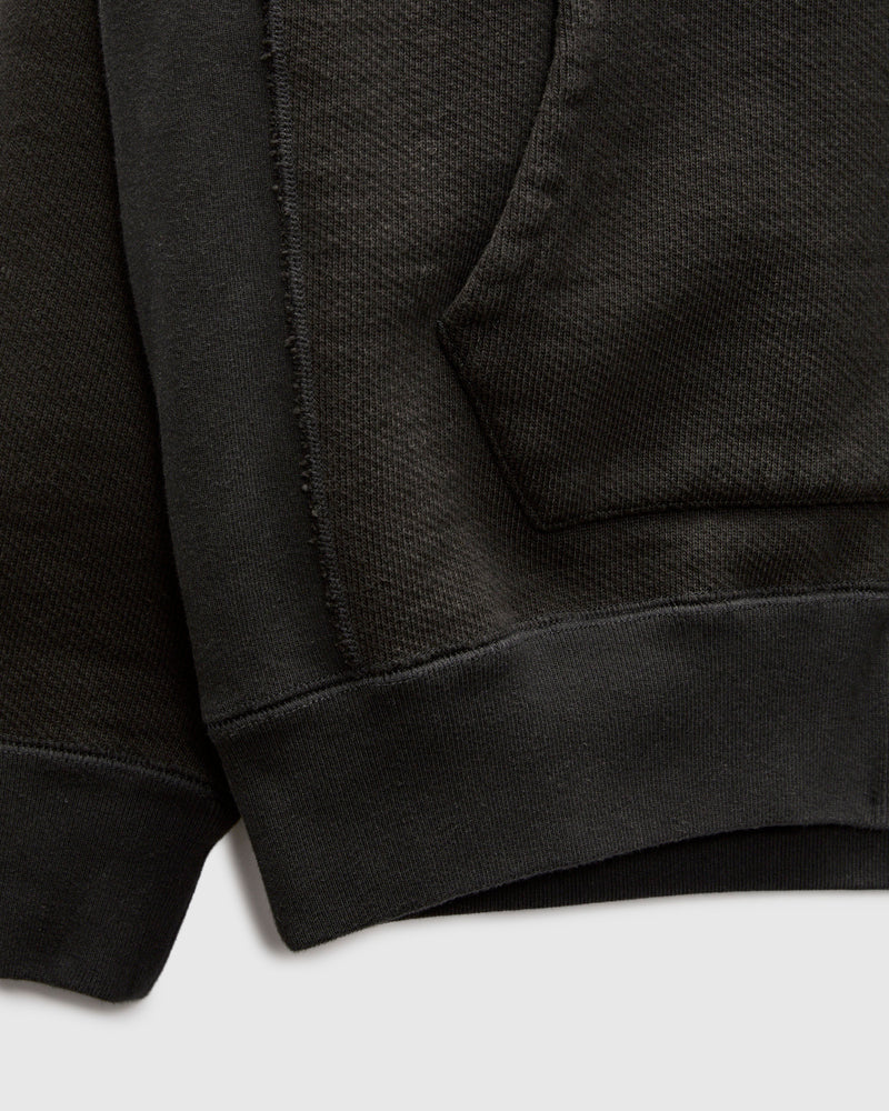 Double Heavyweight French Terry 25.8oz Zip Hoodie in Sumi Black