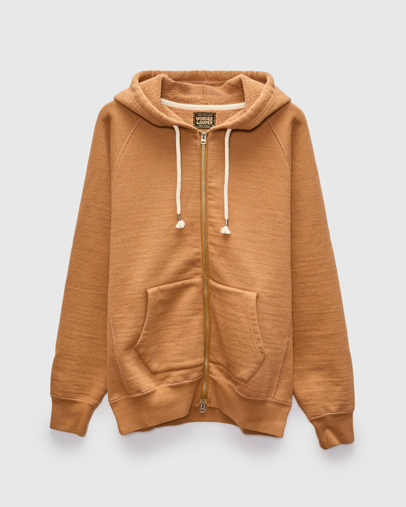 Fox 80 Double Heavyweight French Terry Zip Hoodie in Brown
