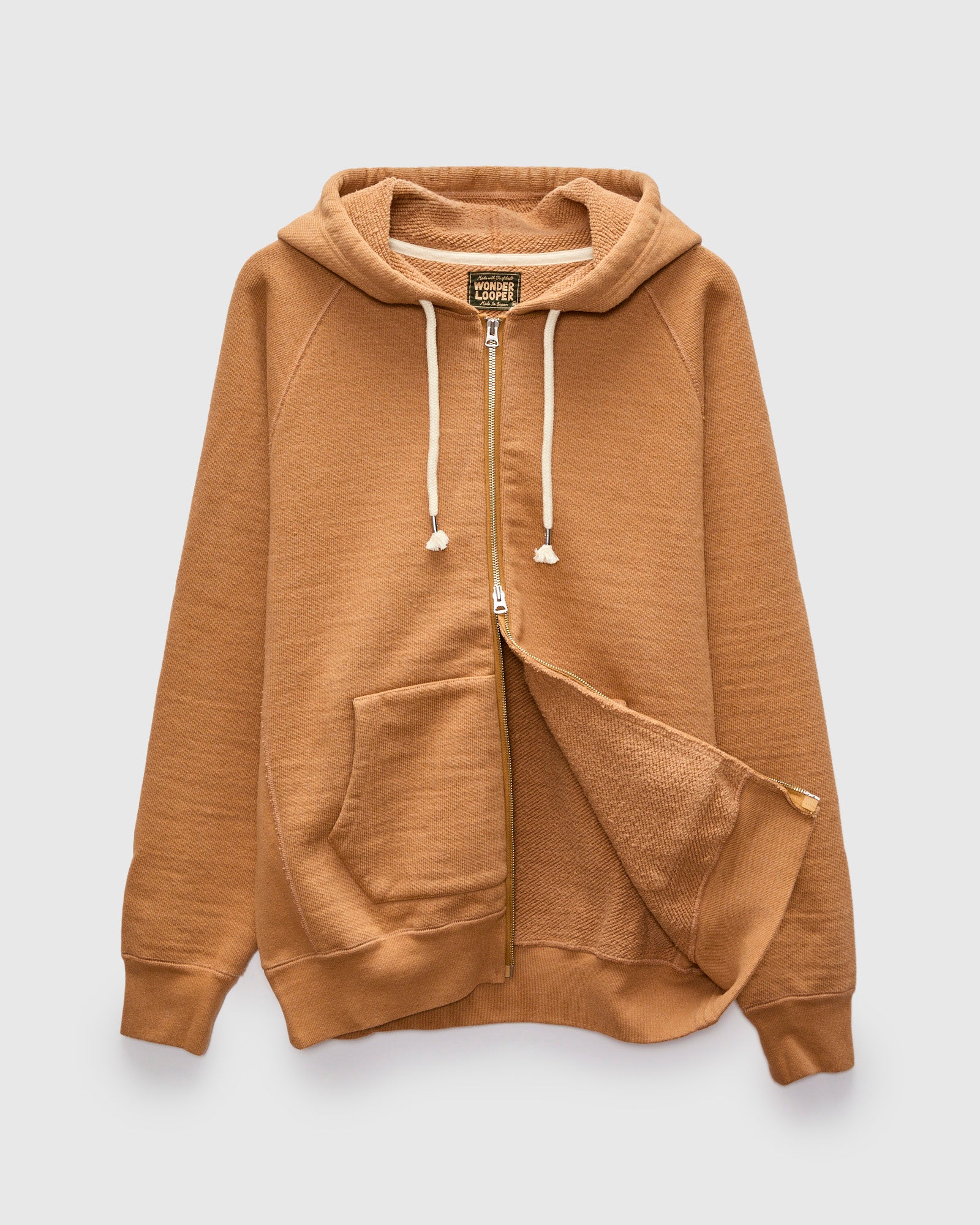 Fox 80 Double Heavyweight French Terry Zip Hoodie in Brown – Blue