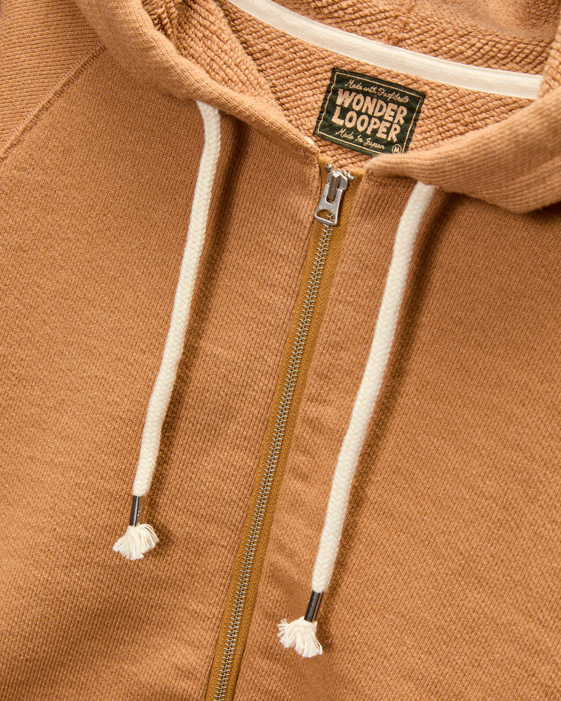 Fox 80 Double Heavyweight French Terry Zip Hoodie in Brown