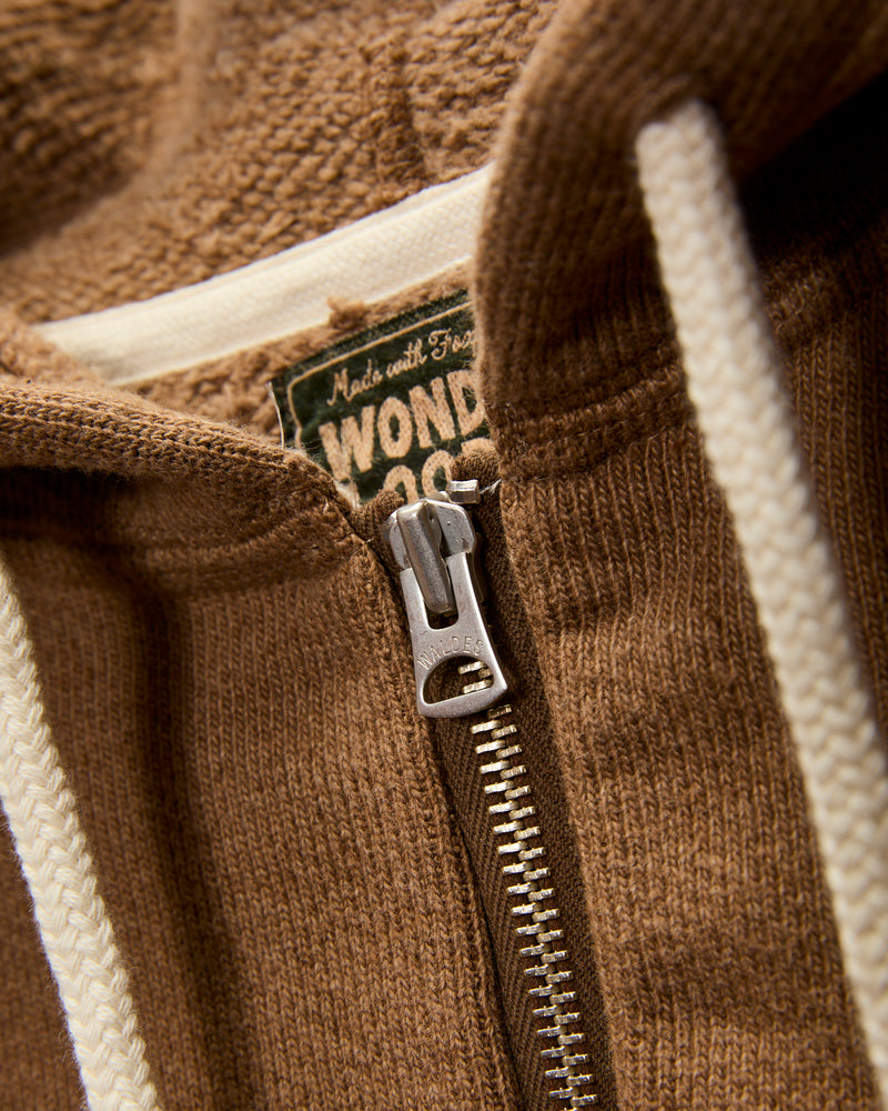 Fox 80 Double Heavyweight French Terry Zip Hoodie in Iron Mordant
