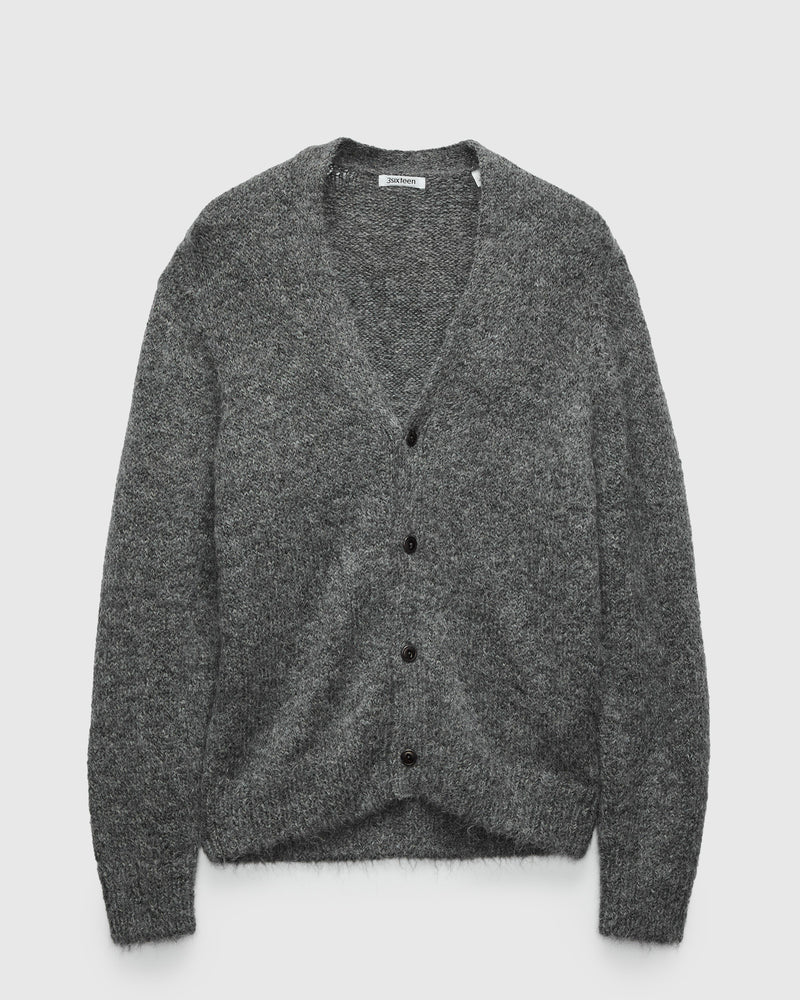 Classic Cardigan in Alpaca Pewter Tweed