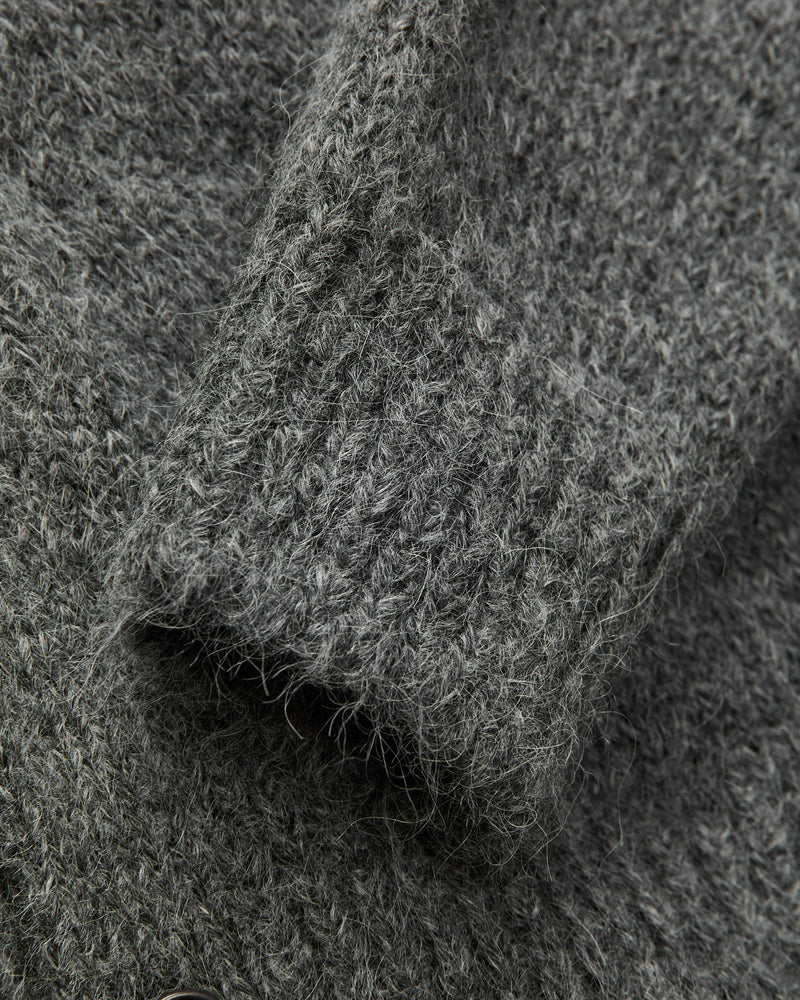 Classic Cardigan in Alpaca Pewter Tweed
