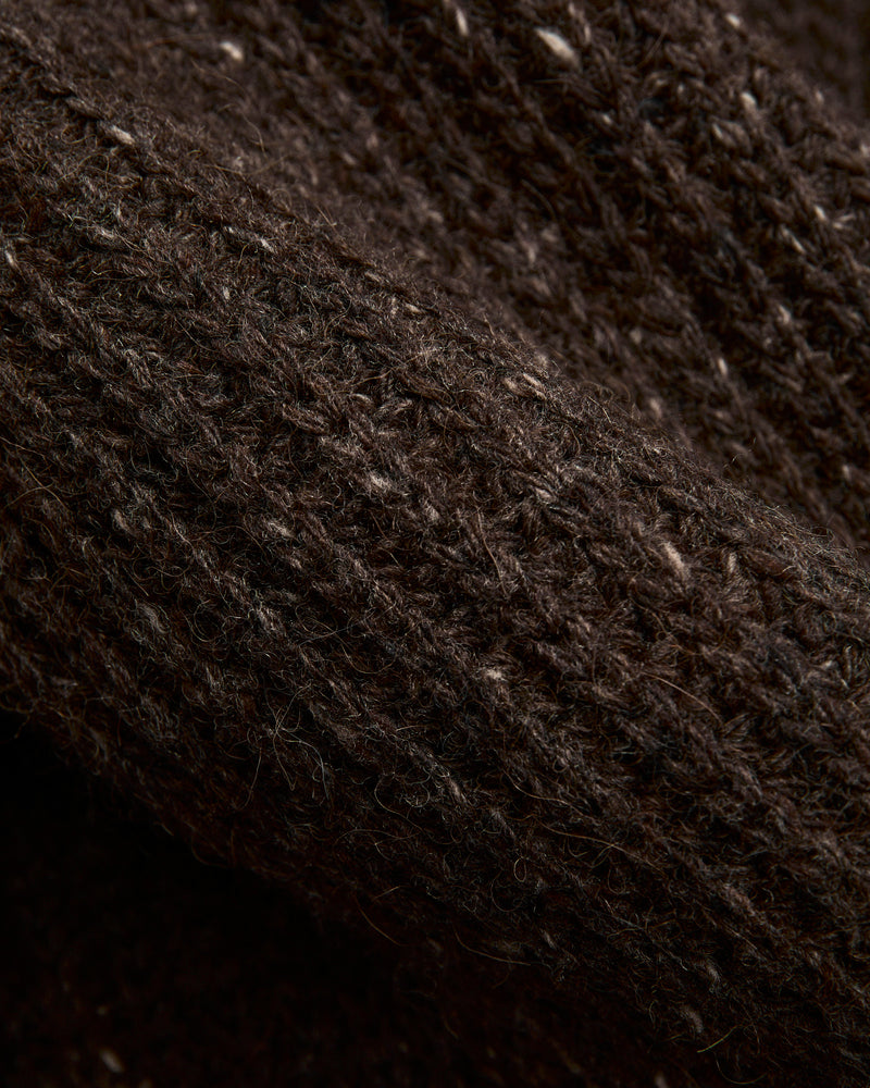 Fisherman Cardigan in Umber Tweed