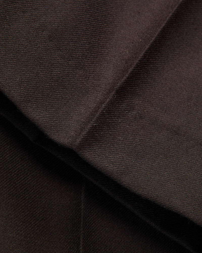 Pleated Trouser in Brown Wool Flannel