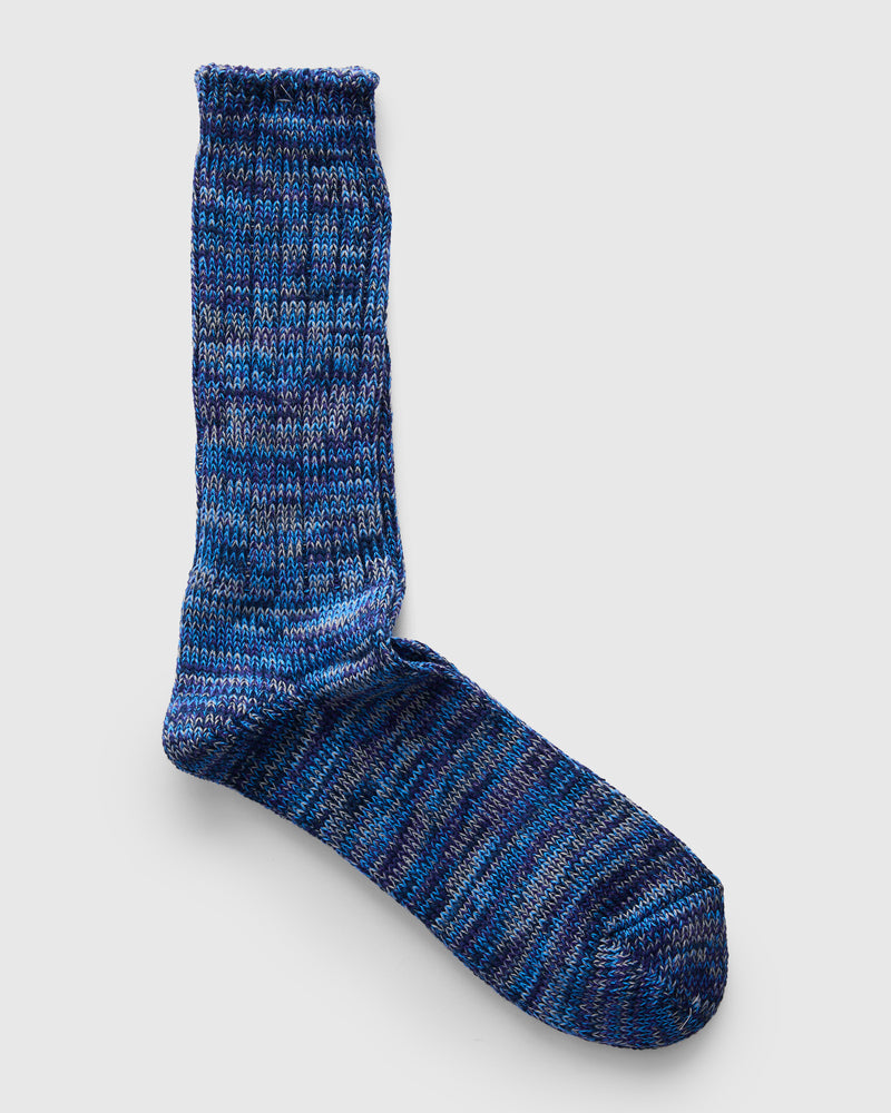 Melange Crew Sock in Cobalt