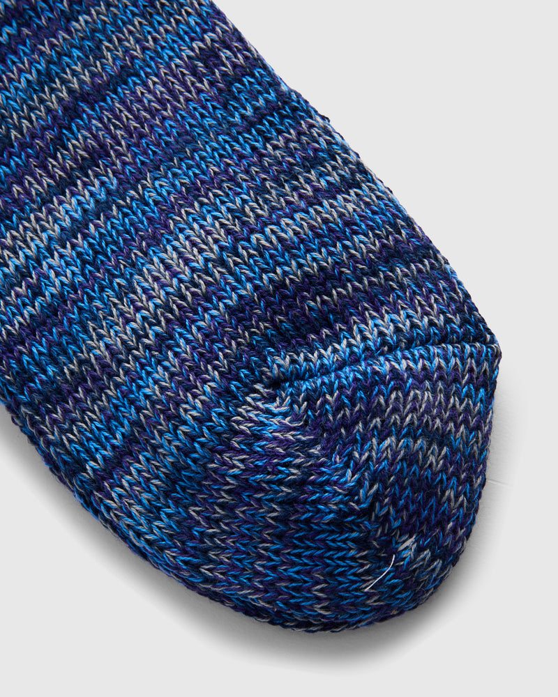 Melange Crew Sock in Cobalt