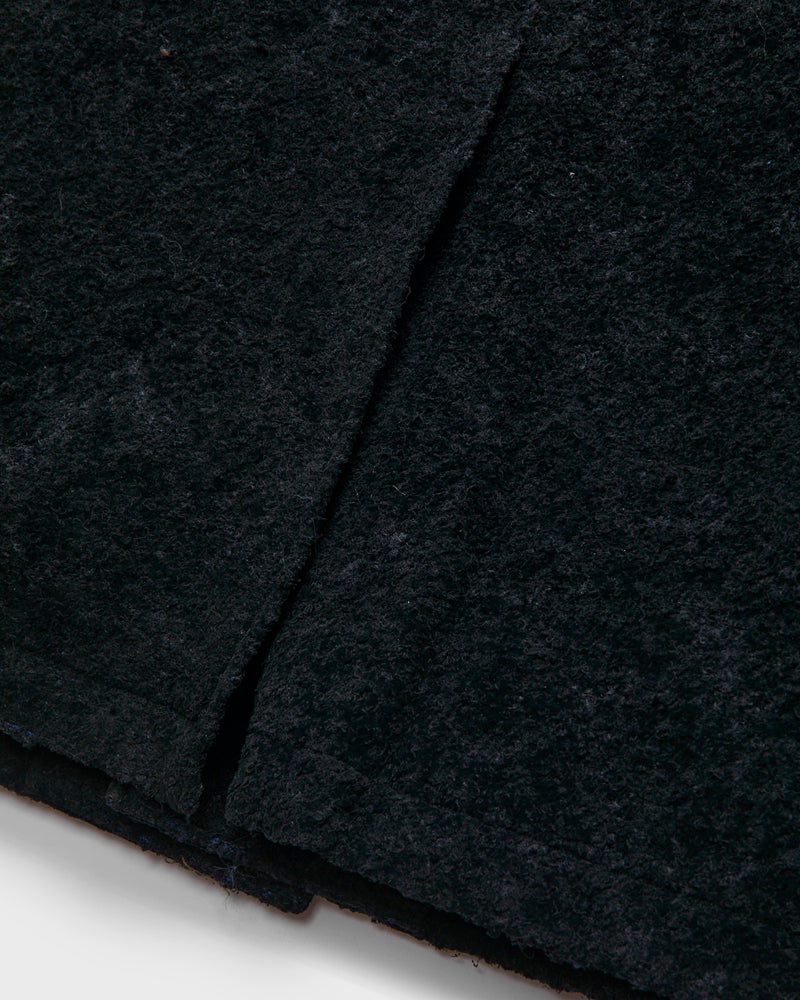 Flock Loop Yarn Balmacaan Coat in Dark Navy