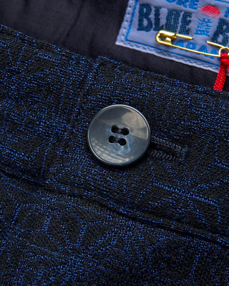 "Kumiki" Knit Wool Trousers in Navy