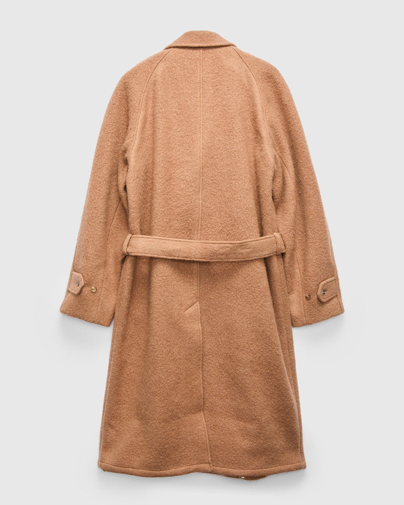 Grandad Coat in Wool Camel Ratine Cloth