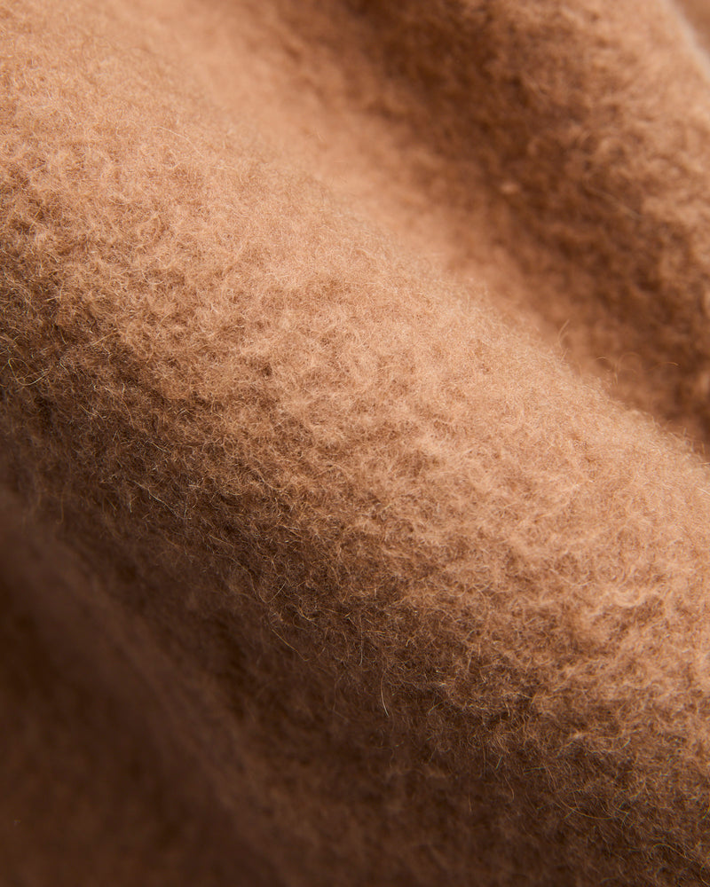 Grandad Coat in Wool Camel Ratine Cloth