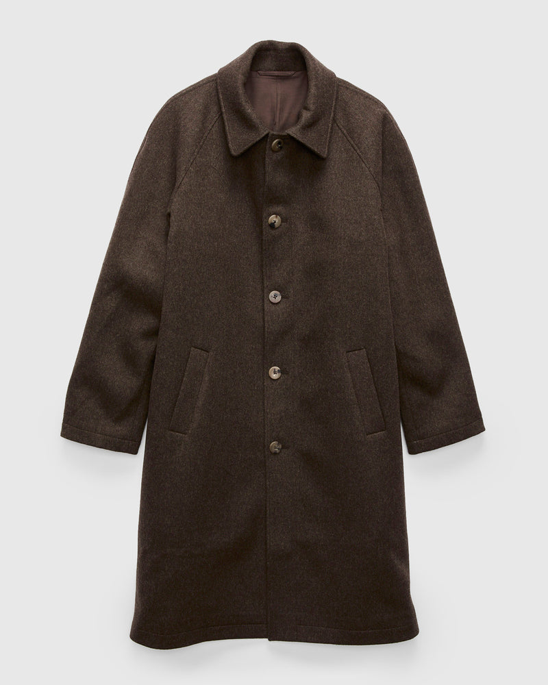 Parisian Raglan Coat in Chocolate Brown Wool
