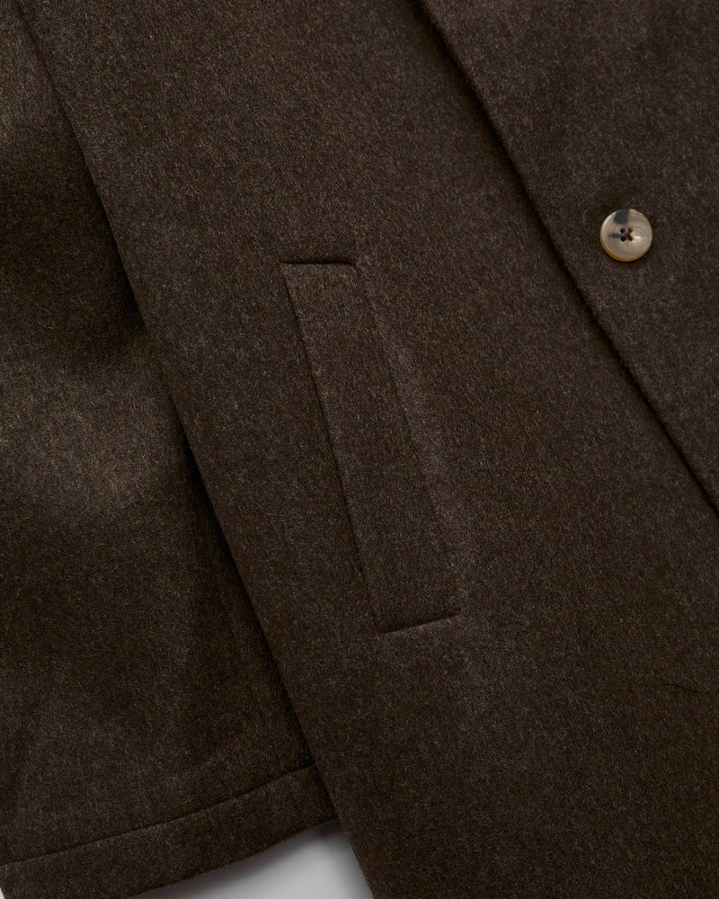 Parisian Raglan Coat in Chocolate Brown Wool