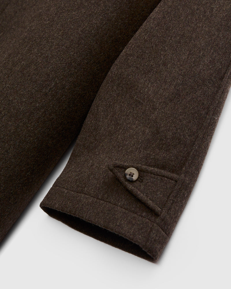 Parisian Raglan Coat in Chocolate Brown Wool