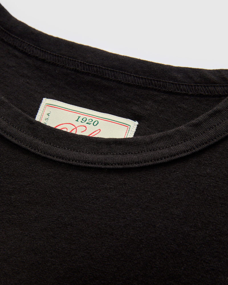 Heavy Duty Long Sleeve Pocket Tee in Black