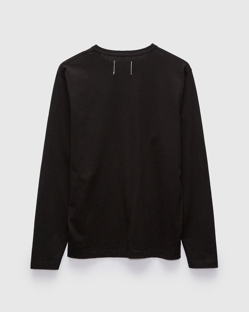 Heavy Duty Long Sleeve Pocket Tee in Black