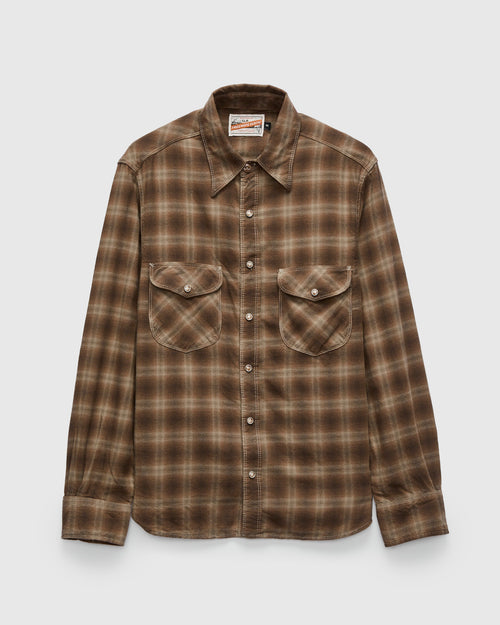Bodie Shirt in Brown Shadow Plaid