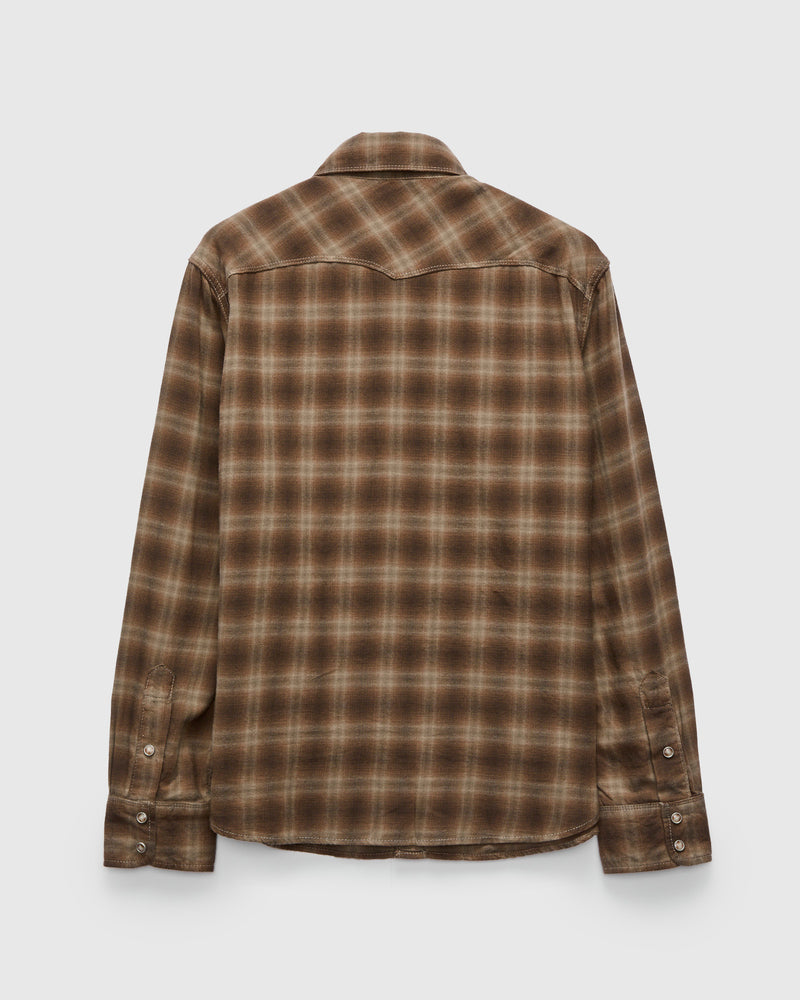 Bodie Shirt in Brown Shadow Plaid