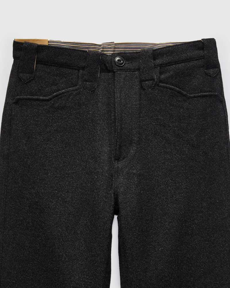 Duster Pant in Black Wool