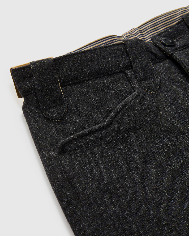 Duster Pant in Black Wool